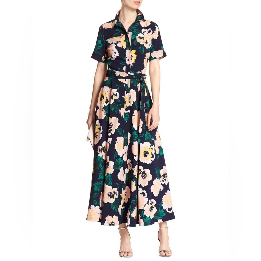 Banana Republic Navy Floral Blouse